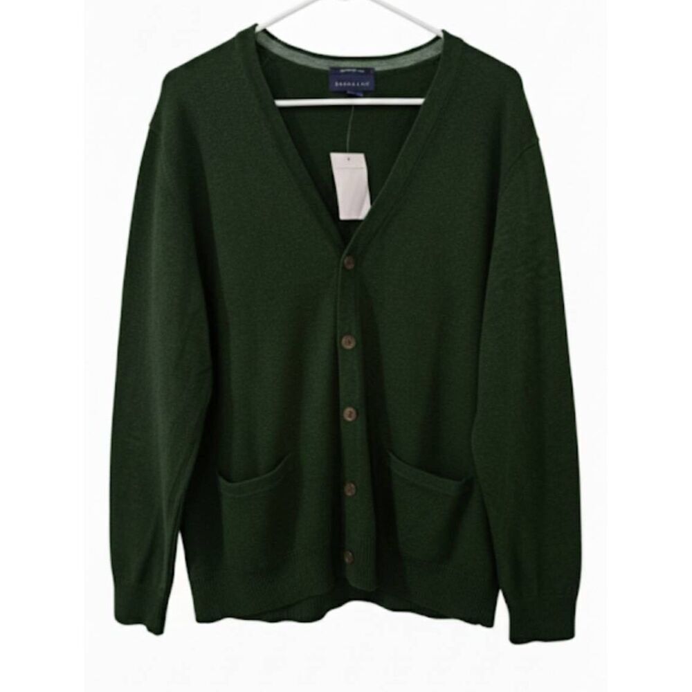Lands End Womens Large classic everday army green Sweater 100% PIMA cotton